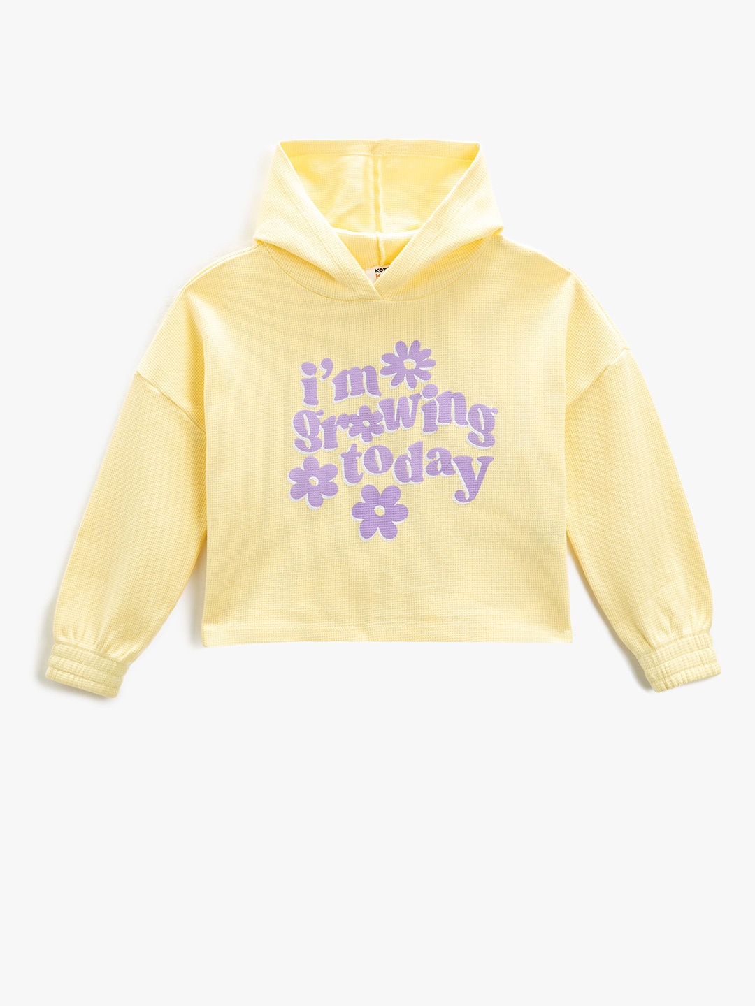 

Koton Girls Printed Hooded Cotton Sweatshirt, Yellow