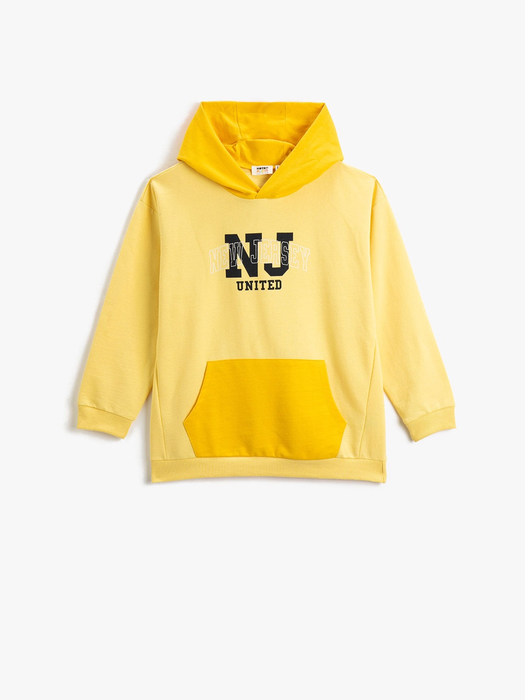

Koton Boys Typography Printed Pure Cotton Pullover, Yellow