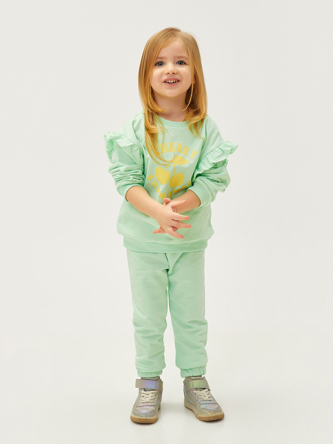 

Koton Girls Typography Printed Pure Cotton Pullover Sweatshirt, Green