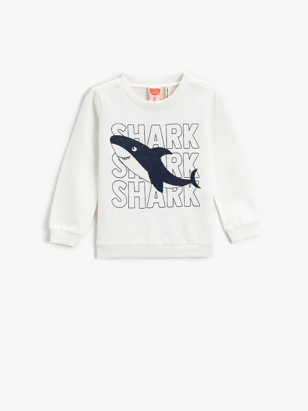 

Koton Boys Typography Printed Pure Cotton Sweatshirt, Off white