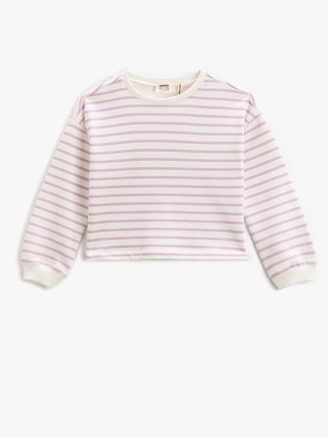 

Koton Girls Striped Sweatshirt, White