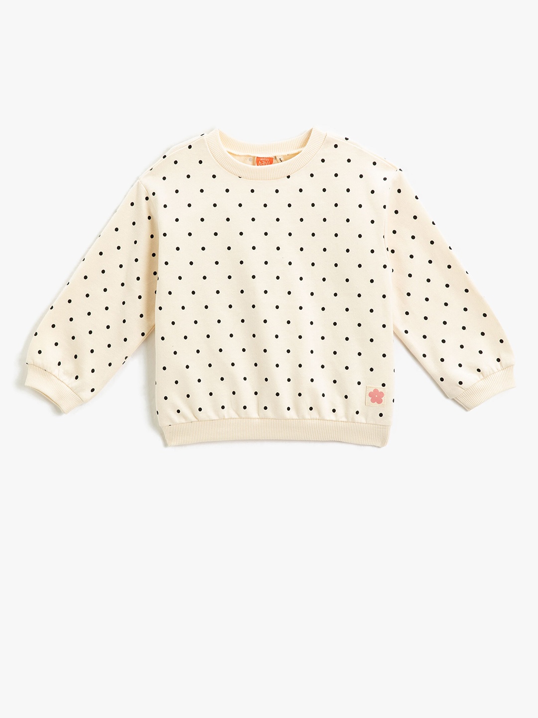 

Koton Girls Polka Dot Printed Cotton Pullover Sweatshirt, Peach