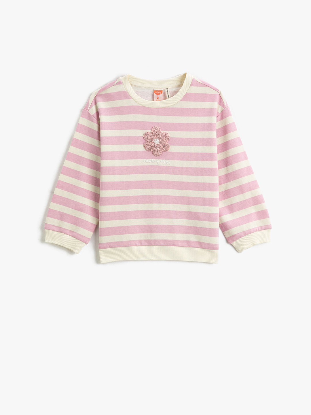 

Koton Girls Striped Pullover, Off white