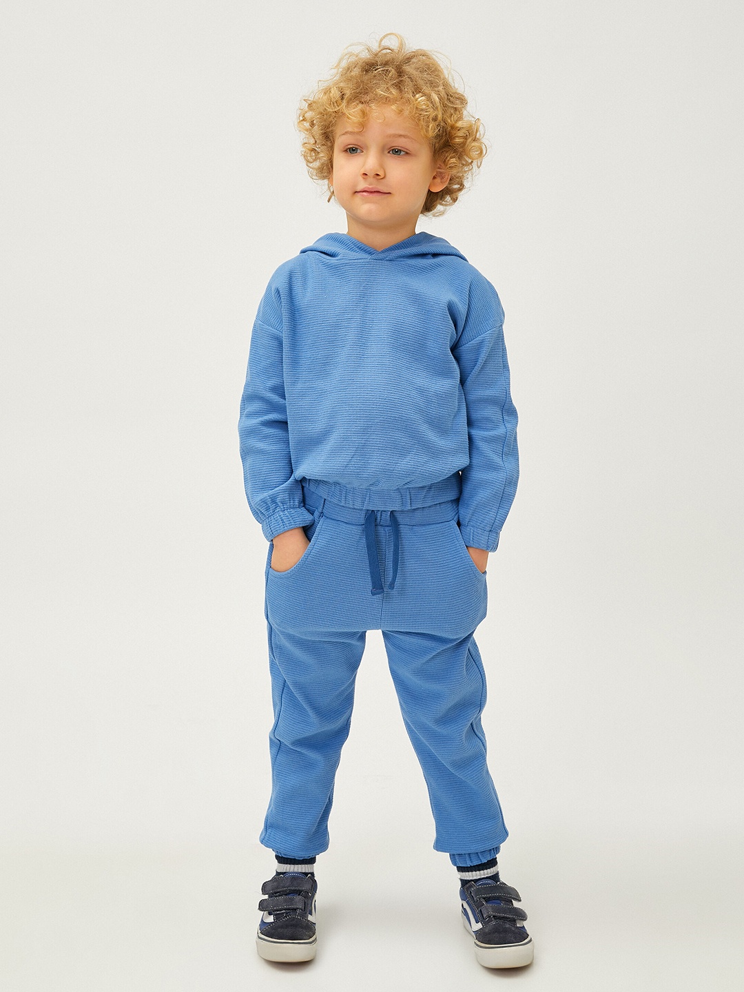 

Koton Boys Hooded Pure Cotton Pullover, Blue