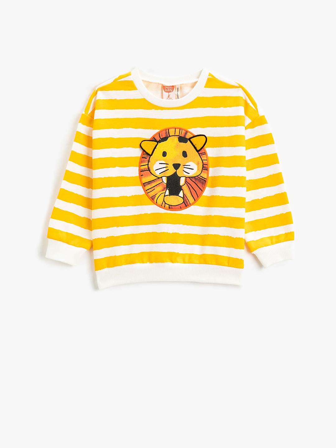 

Koton Boys Striped Pure Cotton Pullover Sweatshirt, Yellow