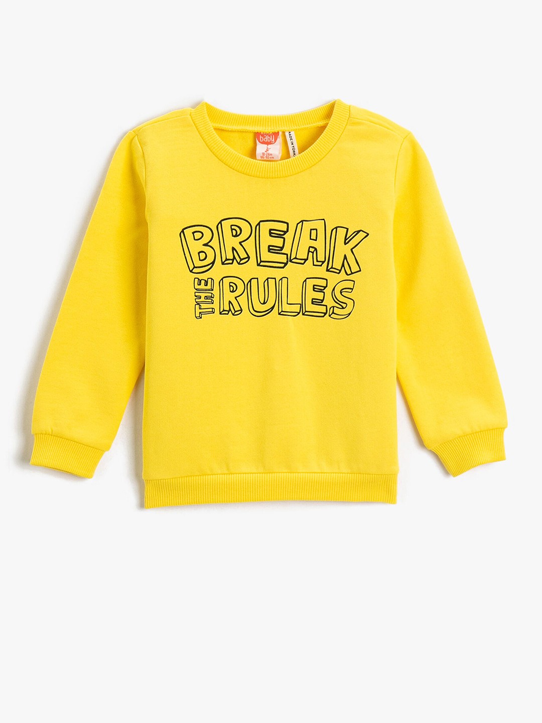 

Koton Boys Typography Printed Pure Cotton Sweatshirt, Yellow