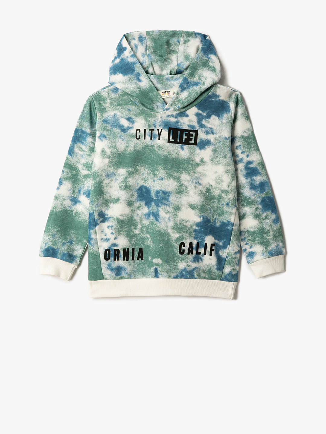 

Koton Boys Abstract Printed Hooded Cotton Pullover Sweatshirt, White