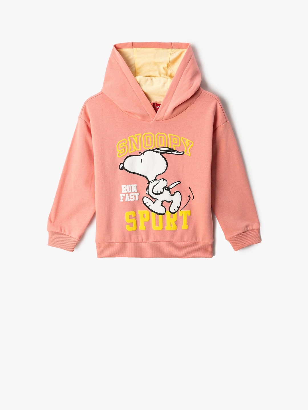 

Koton Boys Snoopy Printed Hooded Pullover, Coral