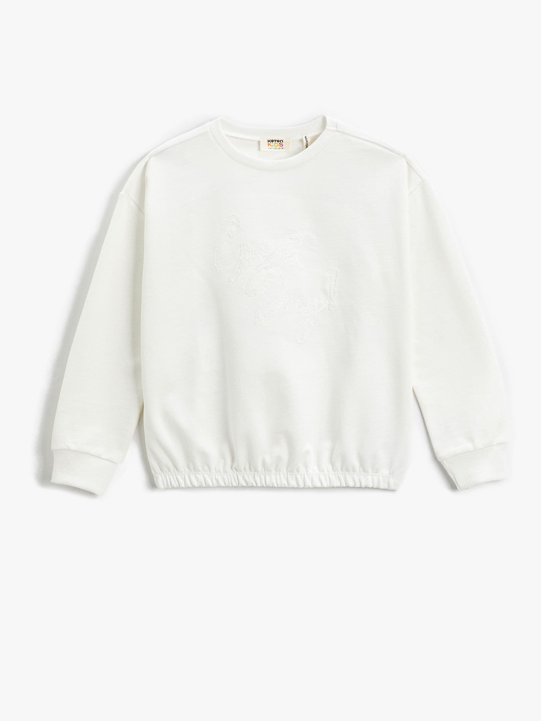 

Koton Girls Round Neck Pure Cotton Sweatshirt, White