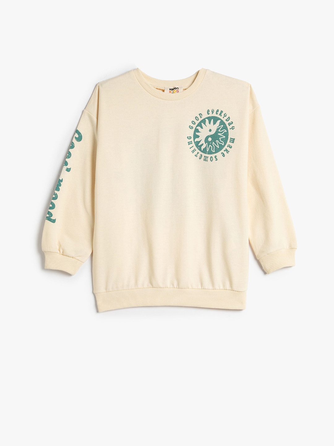 

Koton Girls Typography Printed Pullover Sweatshirt, Off white