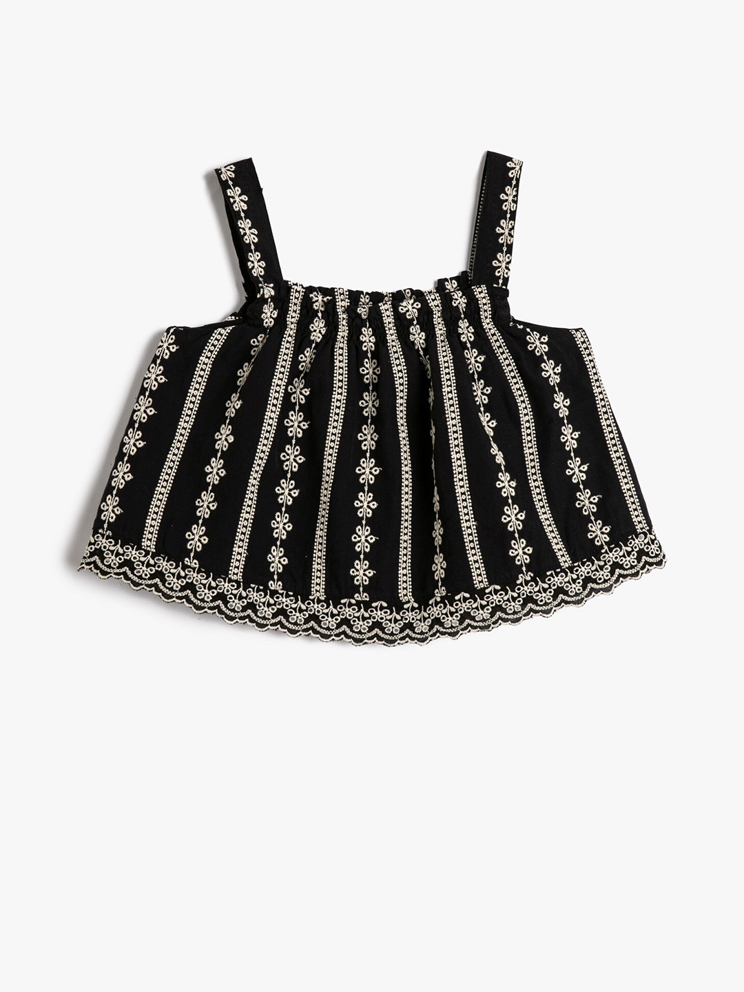 

Koton Floral Embroidered Shoulder Straps Pure Cotton Top, Na