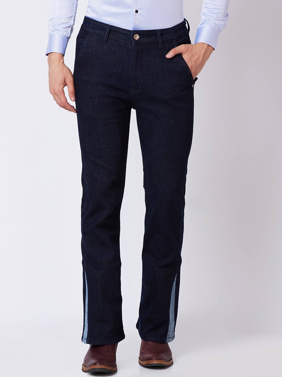 

mode de base Men Bootcut Low-Rise Clean Look Stretchable Jeans, Navy blue