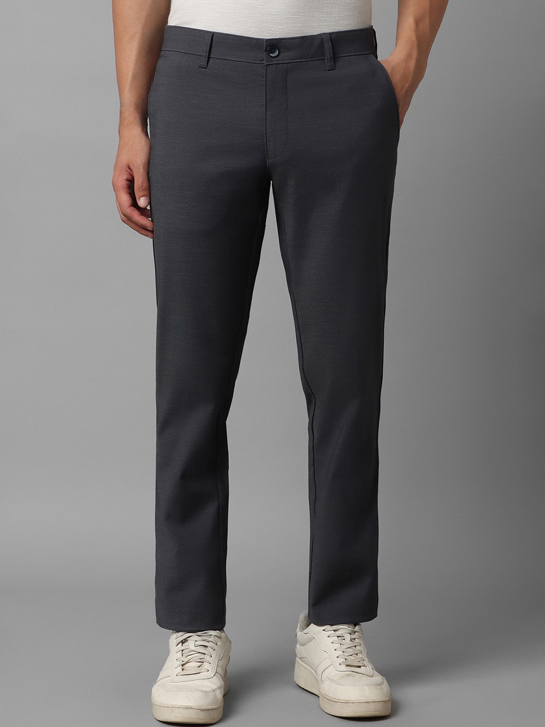 

Louis Philippe Sport Men Slim Fit Flat Front Regular Trousers, Grey