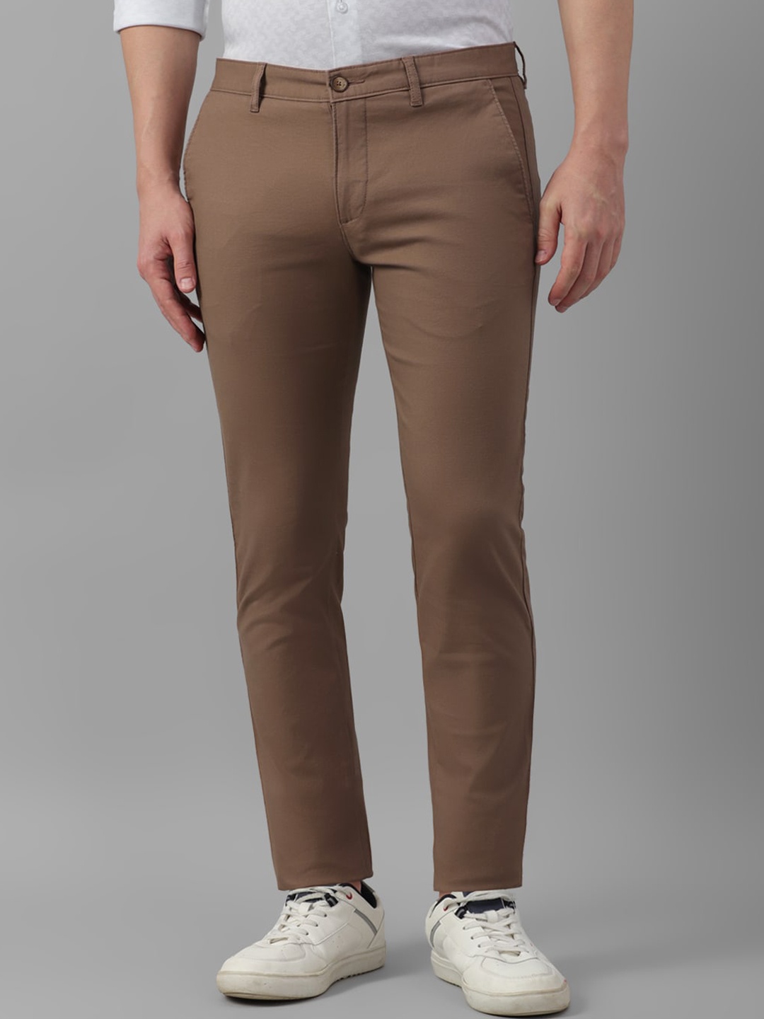 

Louis Philippe Sport Men Slim Fit Chinos Trousers, Brown