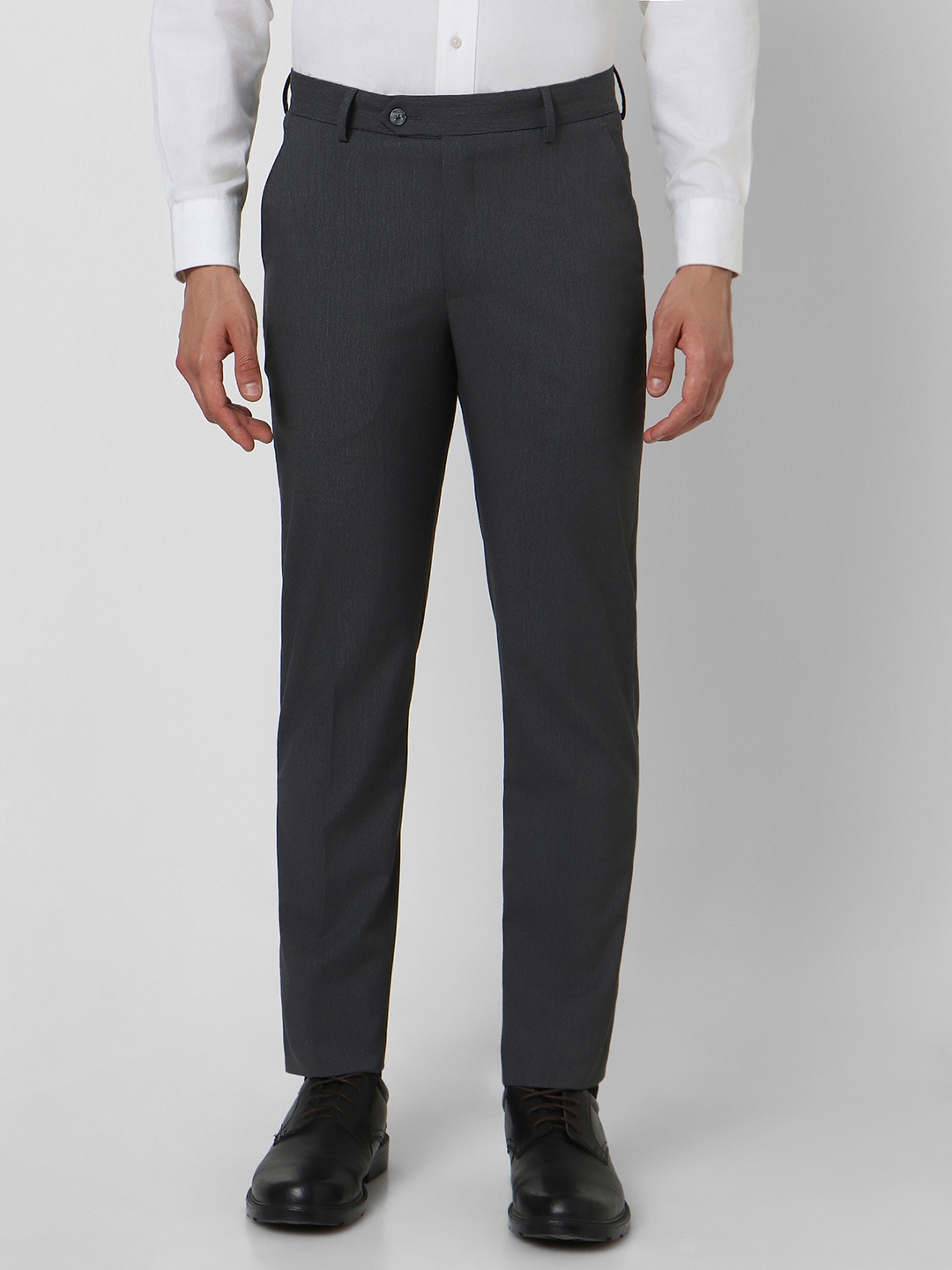 

Peter England Men Slim Fit Formal Trousers, Grey