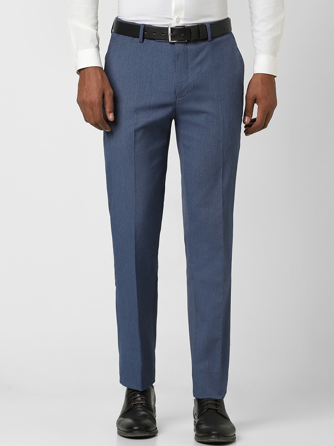 

Peter England Men Slim Fit Formal Trousers, Blue