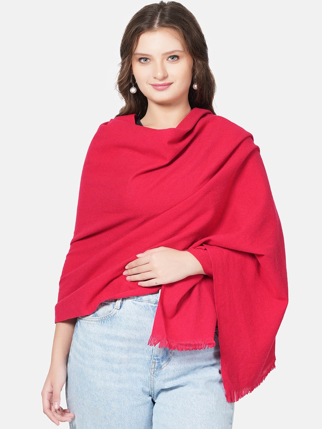 

MUFFLY Women Wool Shawl, Maroon