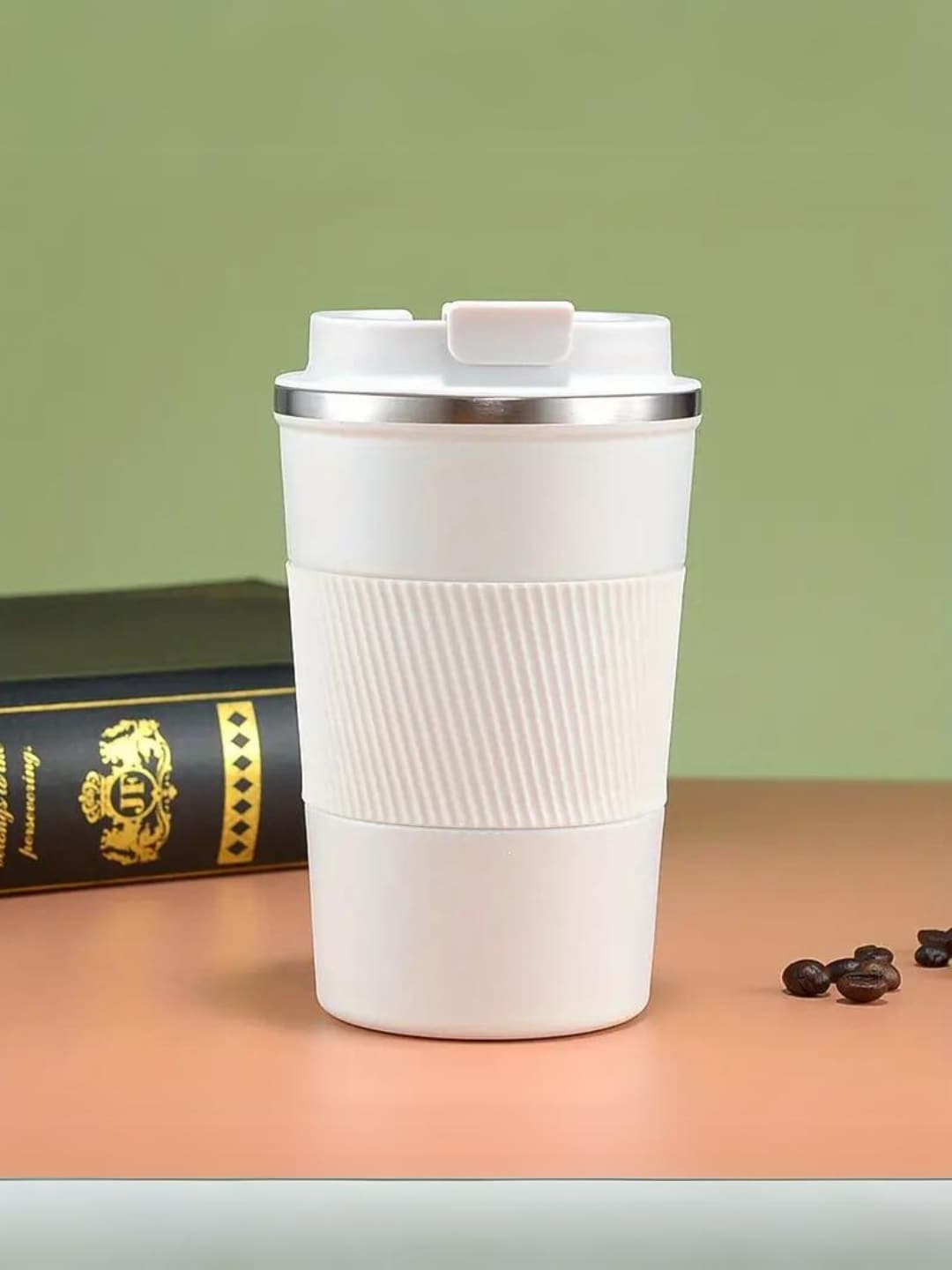 

YELONA White Insulated Stainless Steel Coffee Tumbler 380 ML