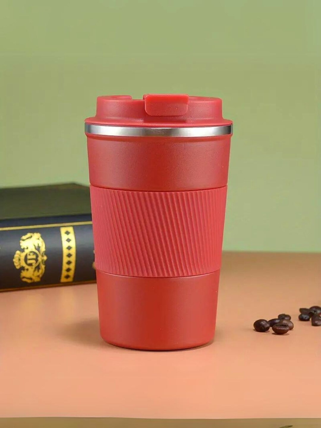 

YELONA Red Insulated Stainless Steel Coffee Tumbler 380 ml