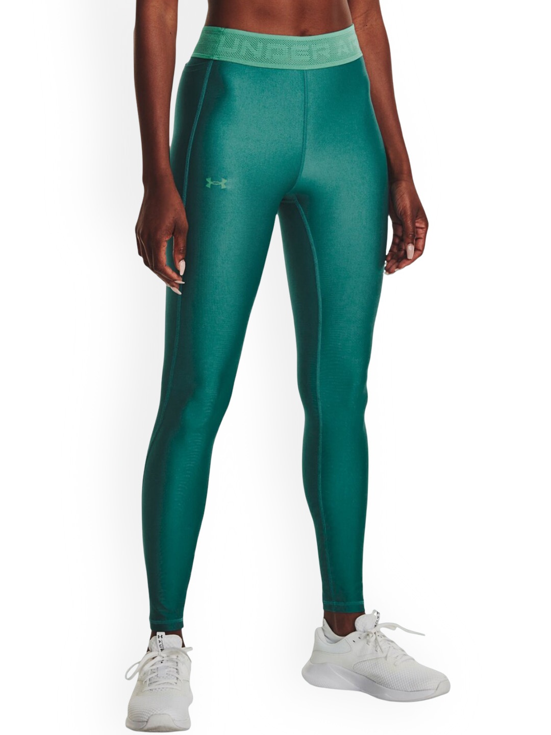 

UNDER ARMOUR Women Branded Waistband Ankle-Length Tights, Green