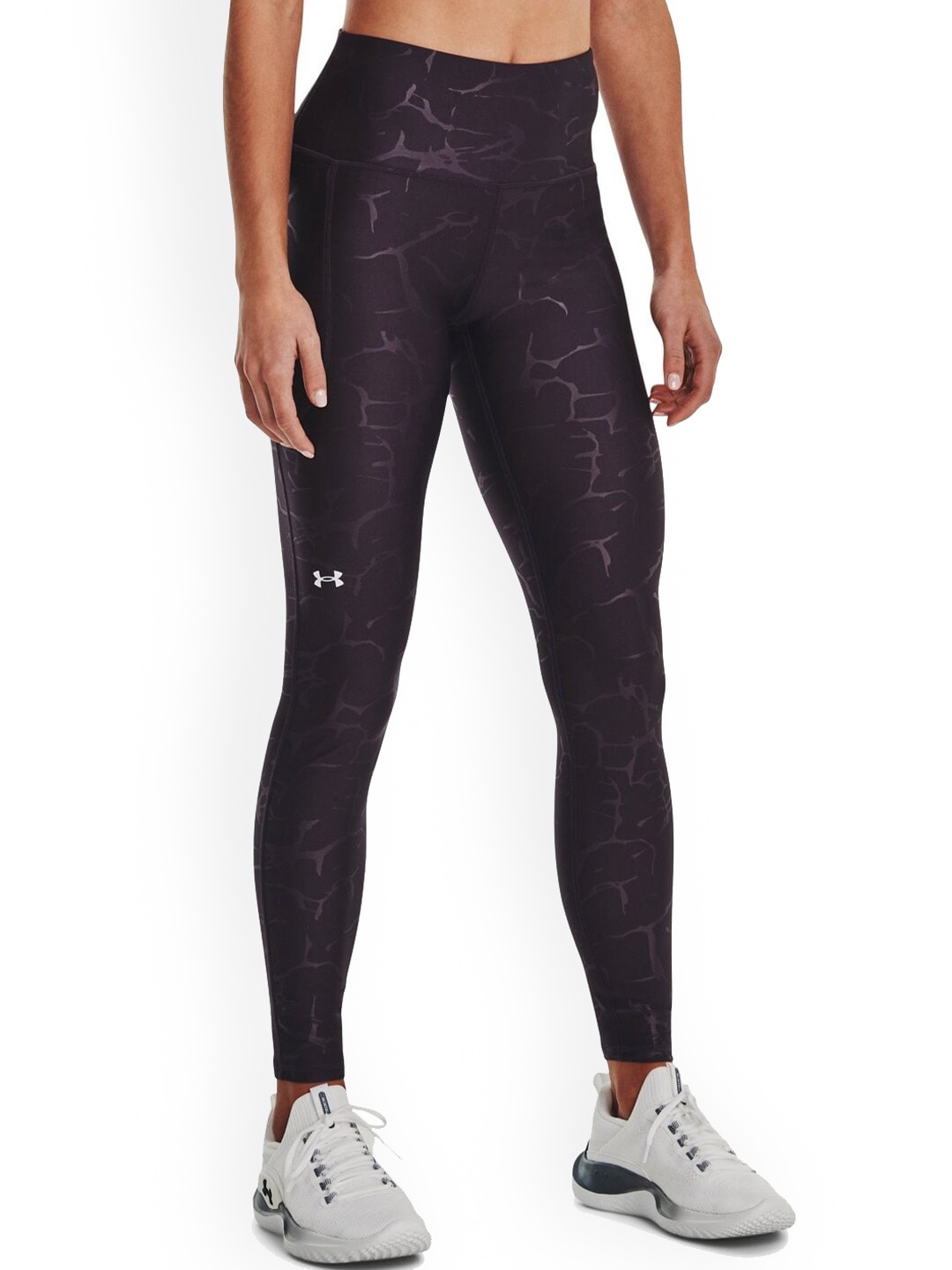 

UNDER ARMOUR Women Emboss Patterned Ankle-Length Tights, Purple