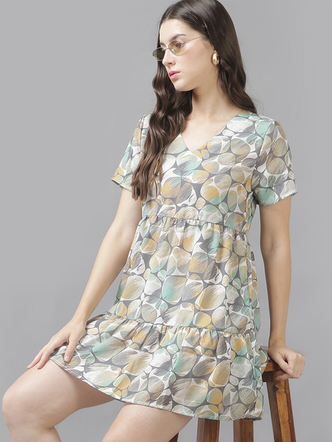 

The Roadster Lifestyle Co. Abstract Printed A-Line Dress, Grey