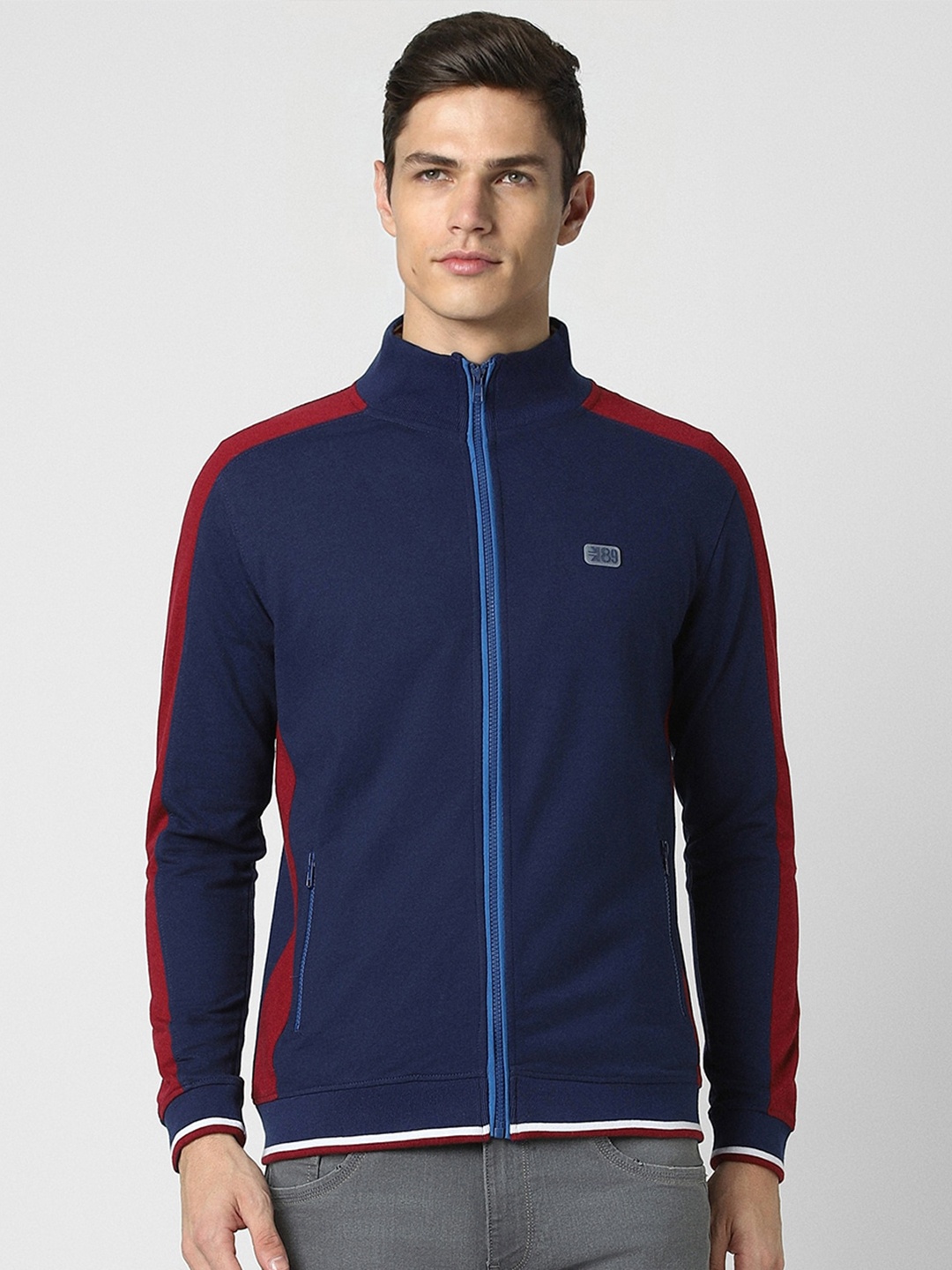 

Peter England Casuals Mock Collar Cotton Sweatshirt, Navy blue
