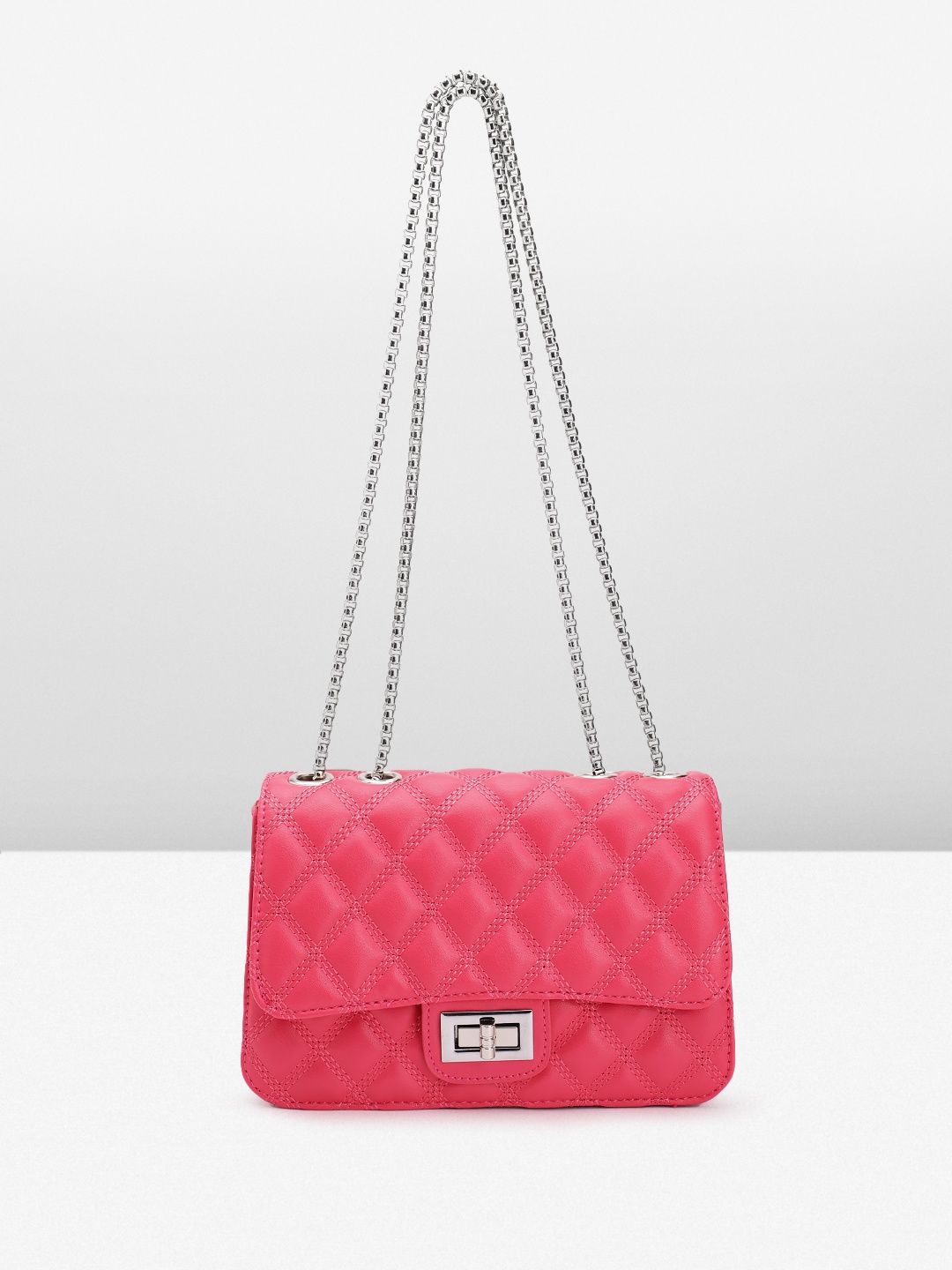 

Lino Perros Quilted Structured Shoulder Bag, Fuchsia