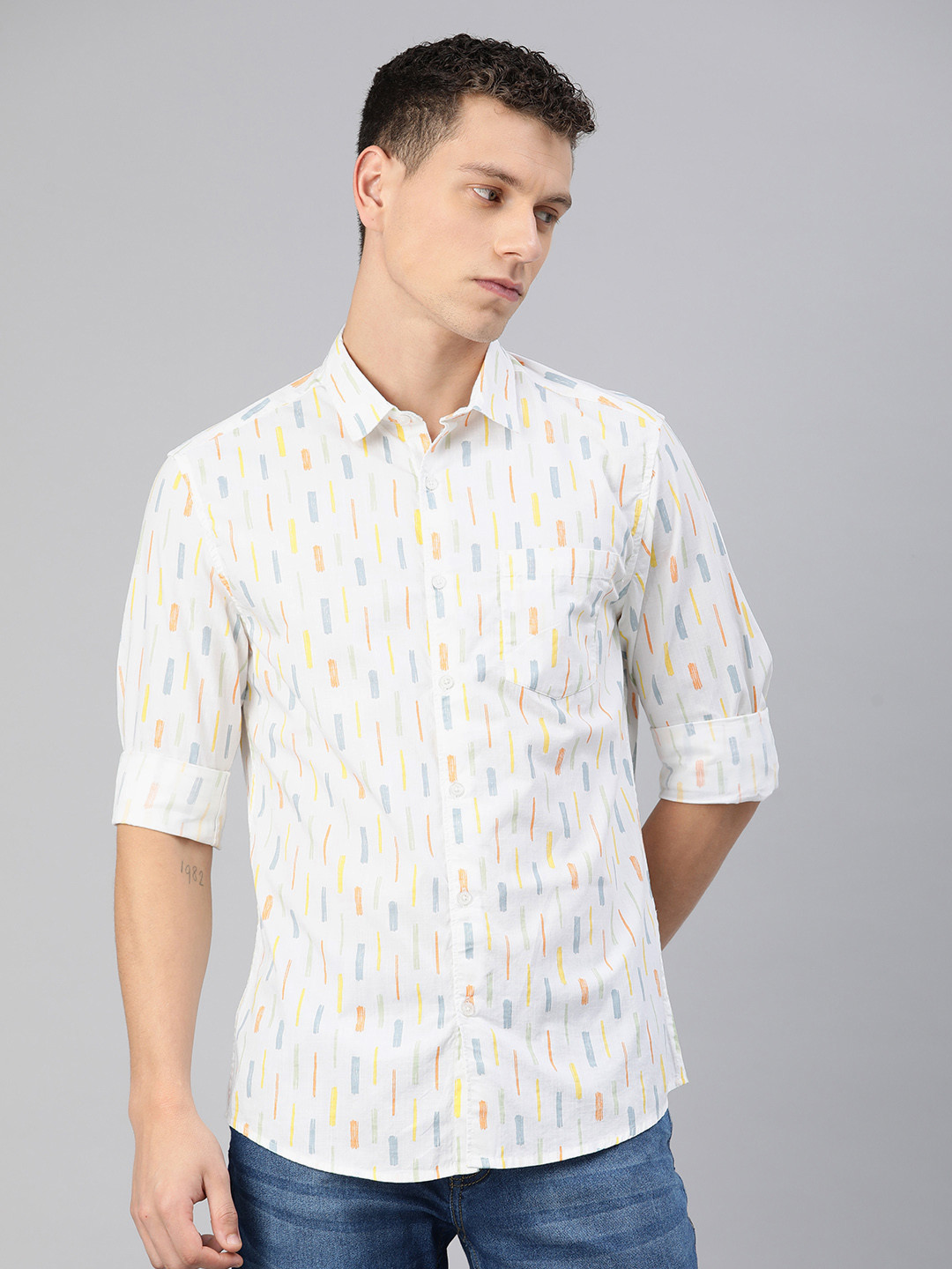 

VASTRADO Men Classic Slim Fit Printed Casual Shirt, Multi