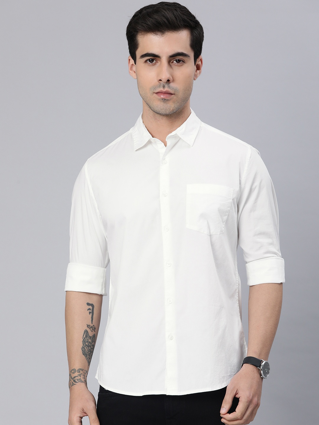 

VASTRADO Men Classic Slim Fit Casual Shirt, White