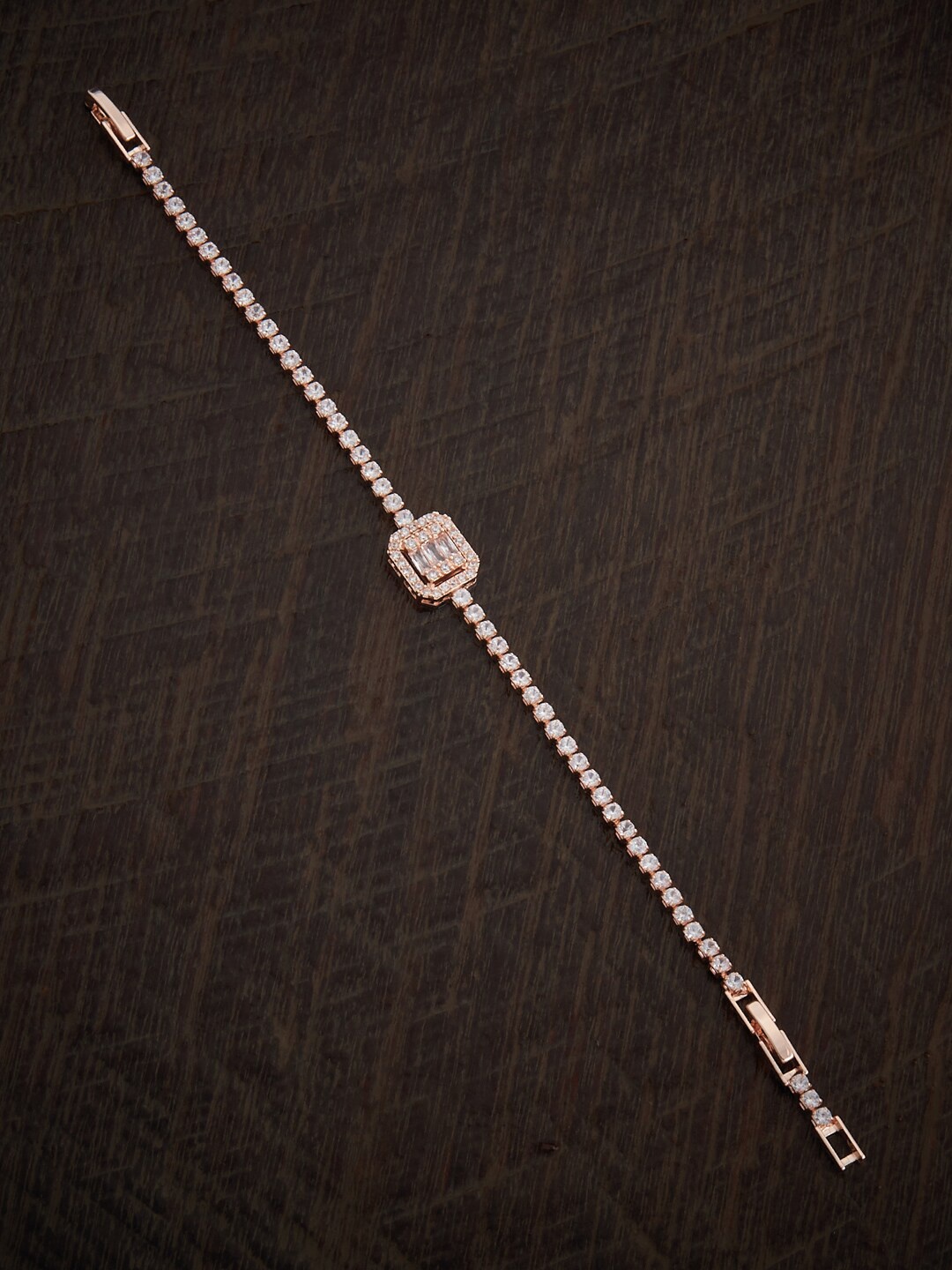 

Kushal's Fashion Jewellery Cubic Zirconia Rose Gold-Plated Wraparound Bracelet