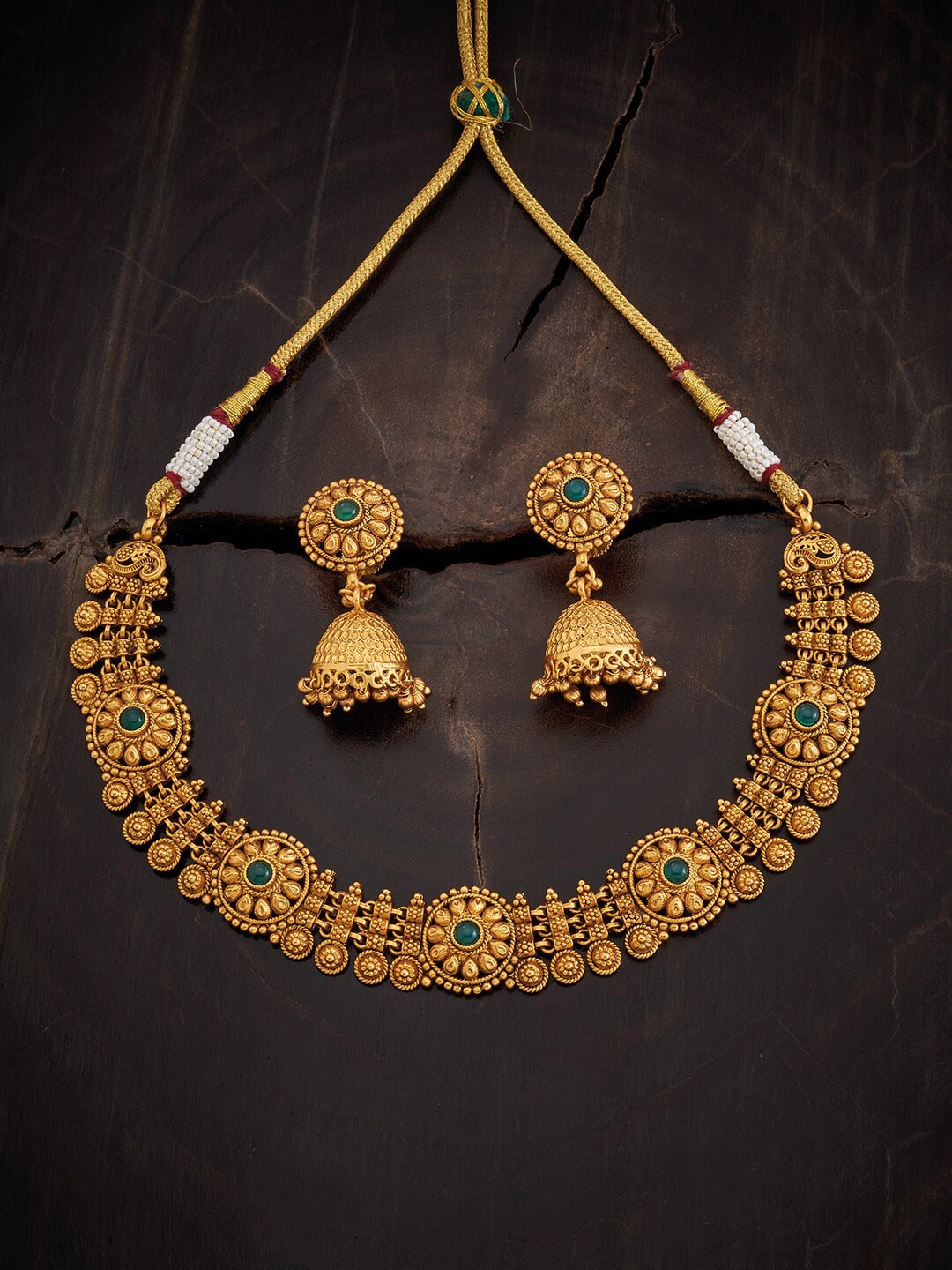 

Kushal's Fashion Jewellery Gold-Plated Stones-Studded Jewellery Set