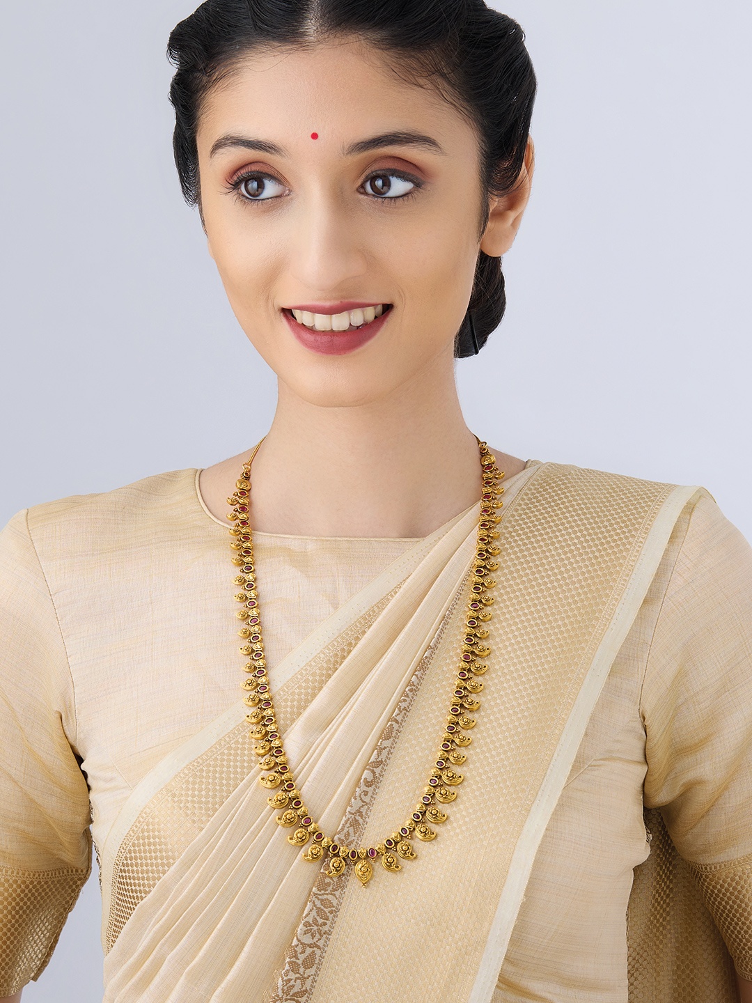 

Kushal's Fashion Jewellery Copper Gold-Plated Antique Necklace