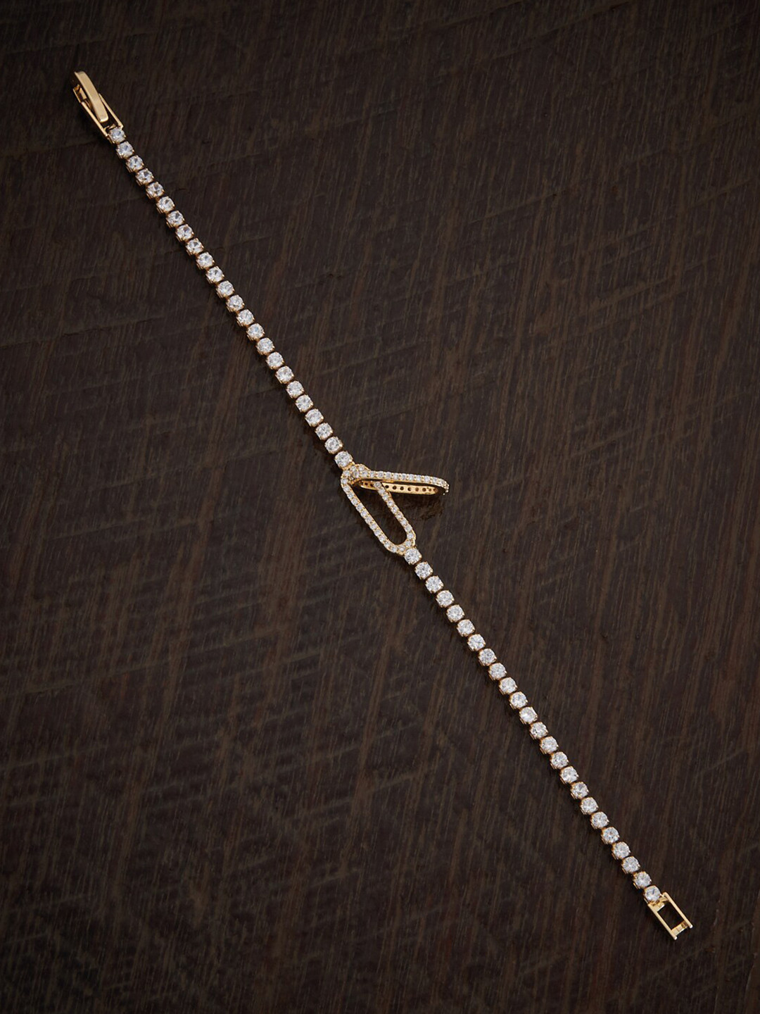 

Kushal's Fashion Jewellery Women Gold-Plated Cubic Zirconia Link Bracelet