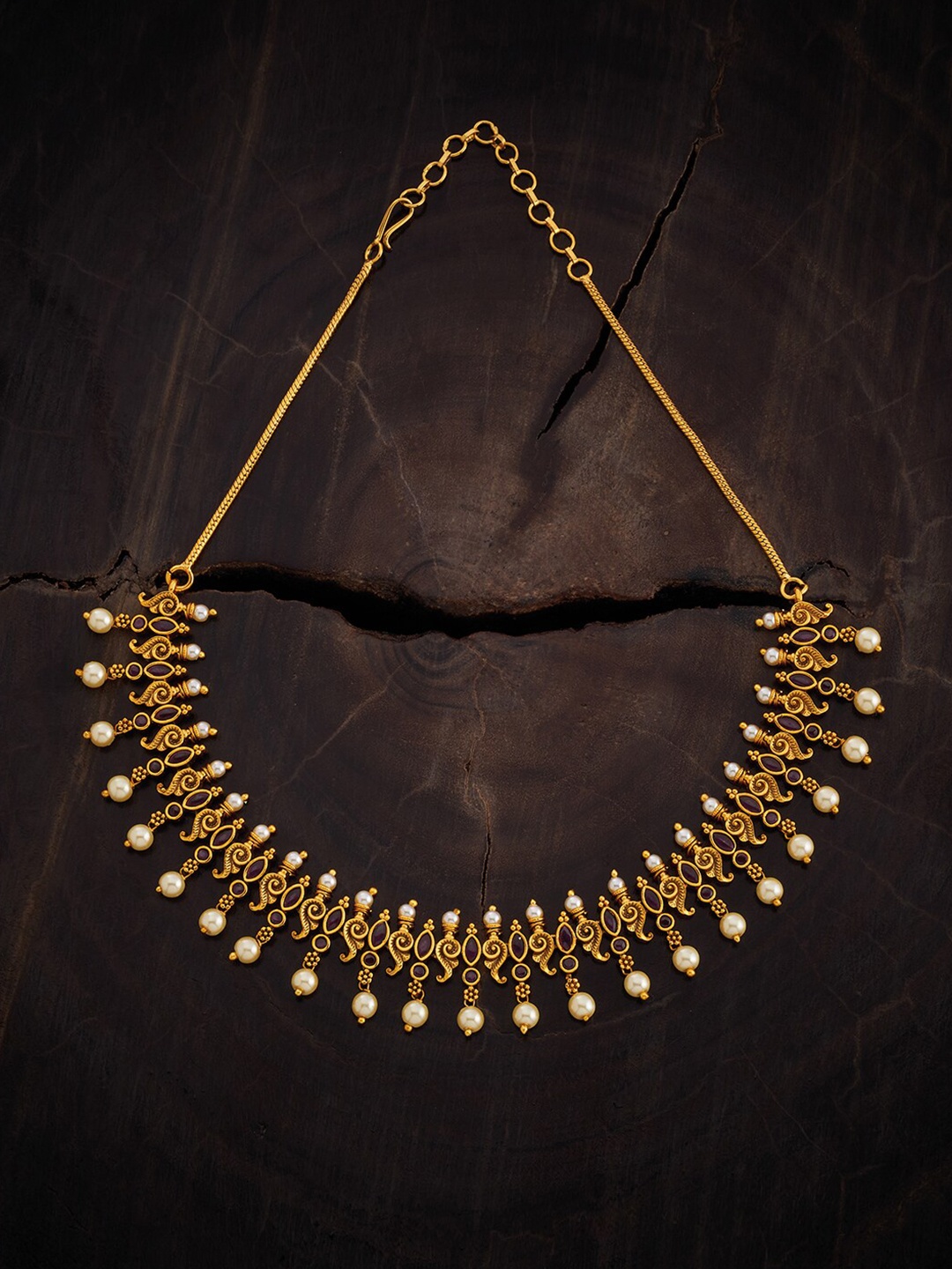 

Kushal's Fashion Jewellery Gold-Plated Antique Necklace