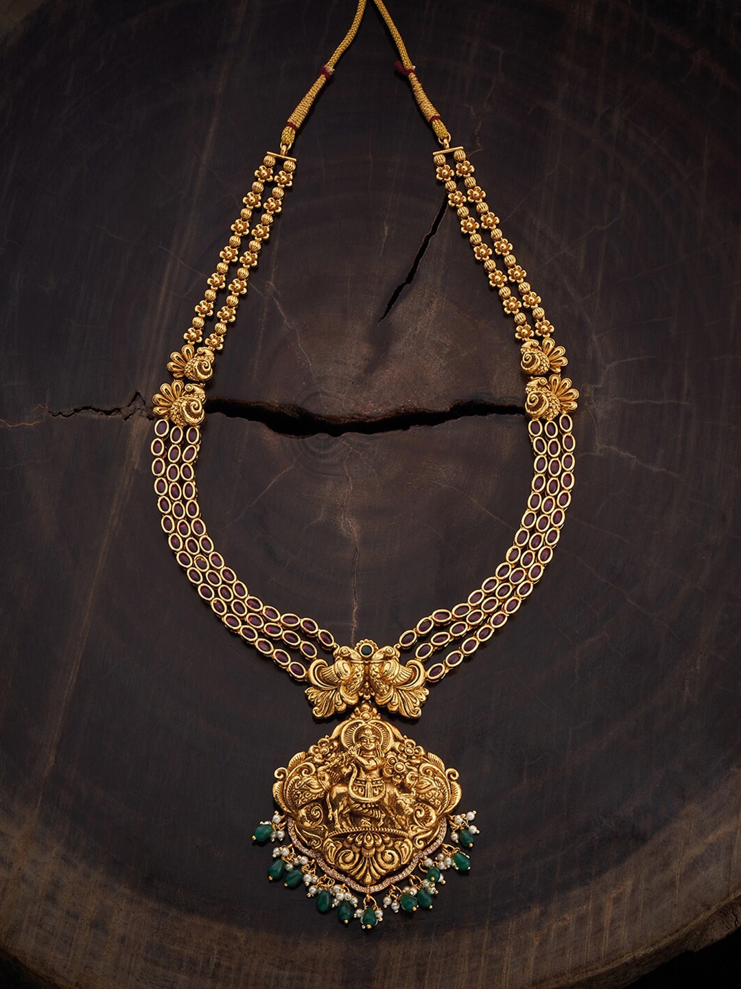 

Kushal's Fashion Jewellery Gold-Plated Beaded Antique Necklace