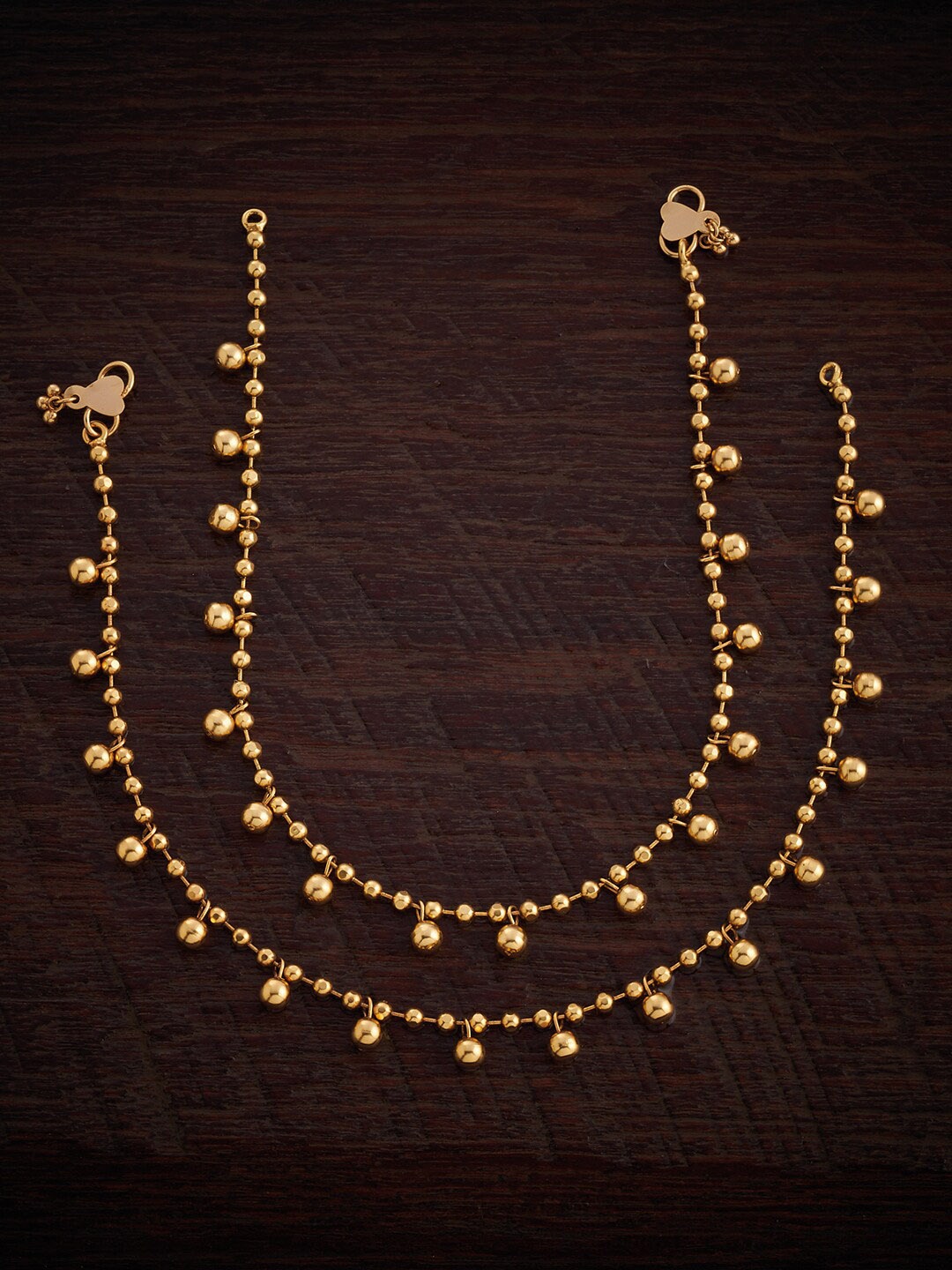 

Kushal's Fashion Jewellery Gold-Plated Beaded Antique Anklets