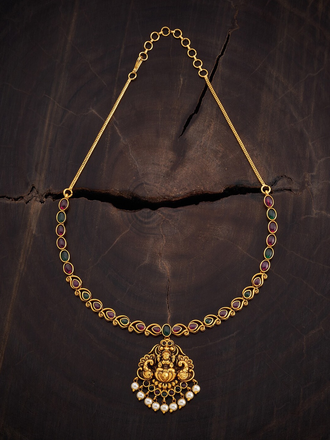 

Kushal's Fashion Jewellery Gold-Plated Copper Antique Necklace