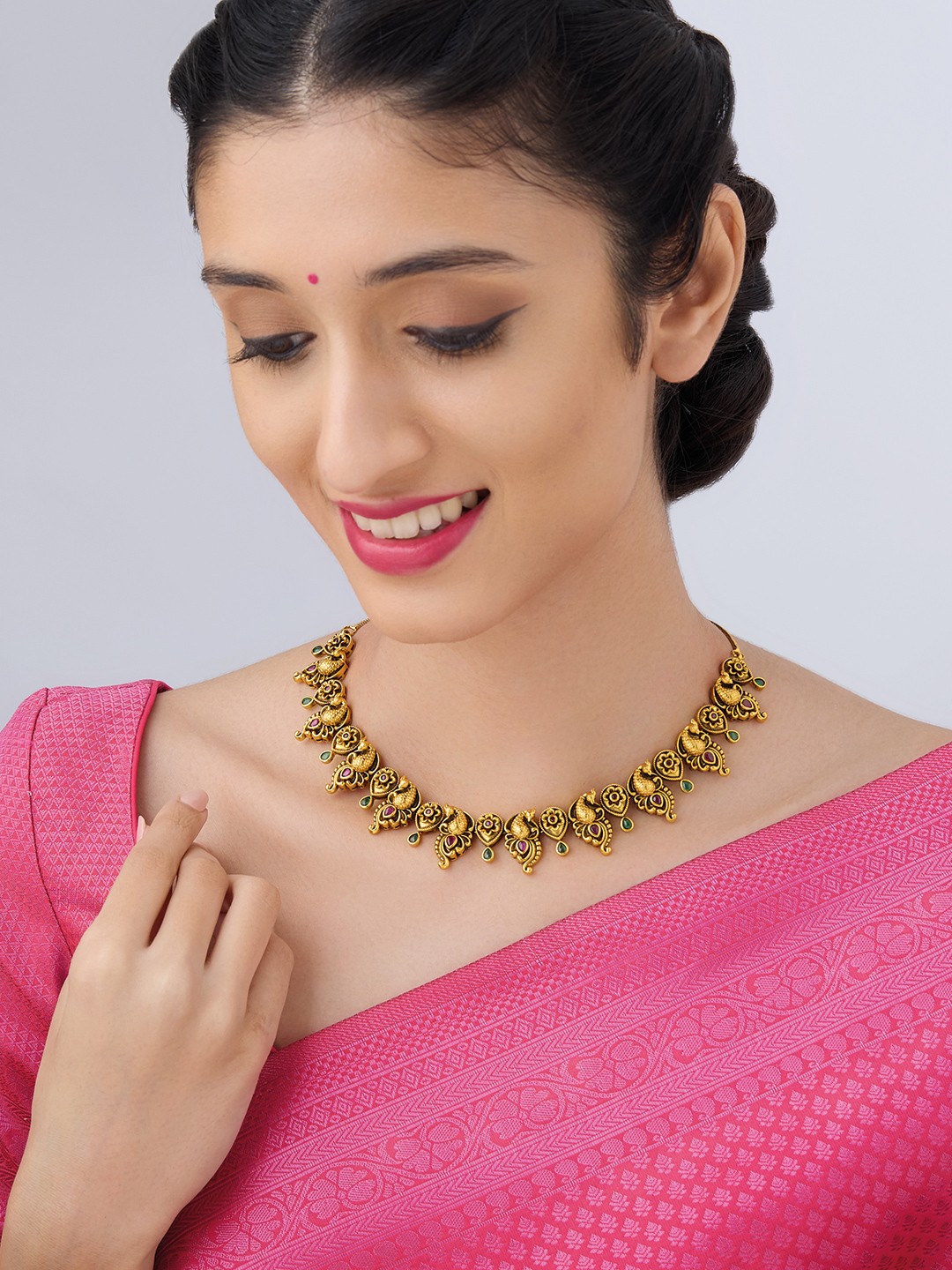 

Kushal's Fashion Jewellery Gold-Plated Copper Antique Necklace