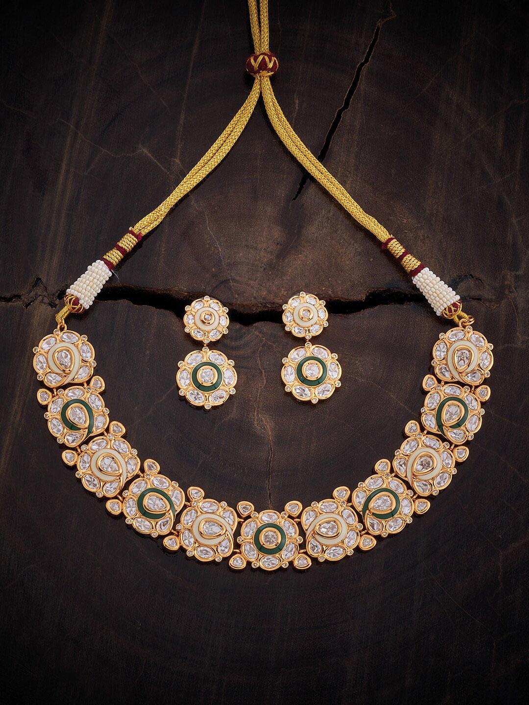 

Kushal's Fashion Jewellery Kundan-Studded Jewellery Set, Gold