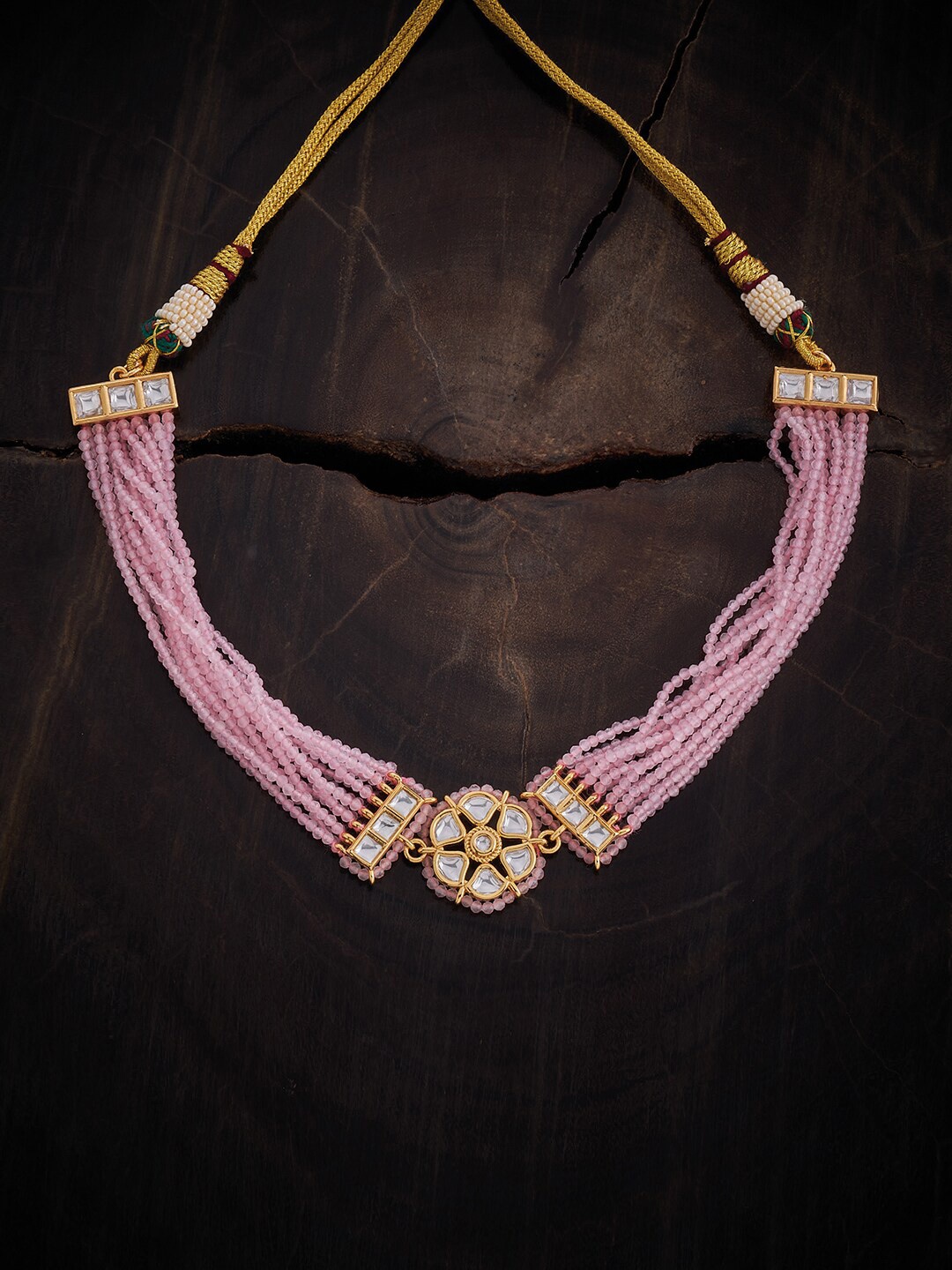 

Kushal's Fashion Jewellery Kundan Studded Copper Necklace, Gold