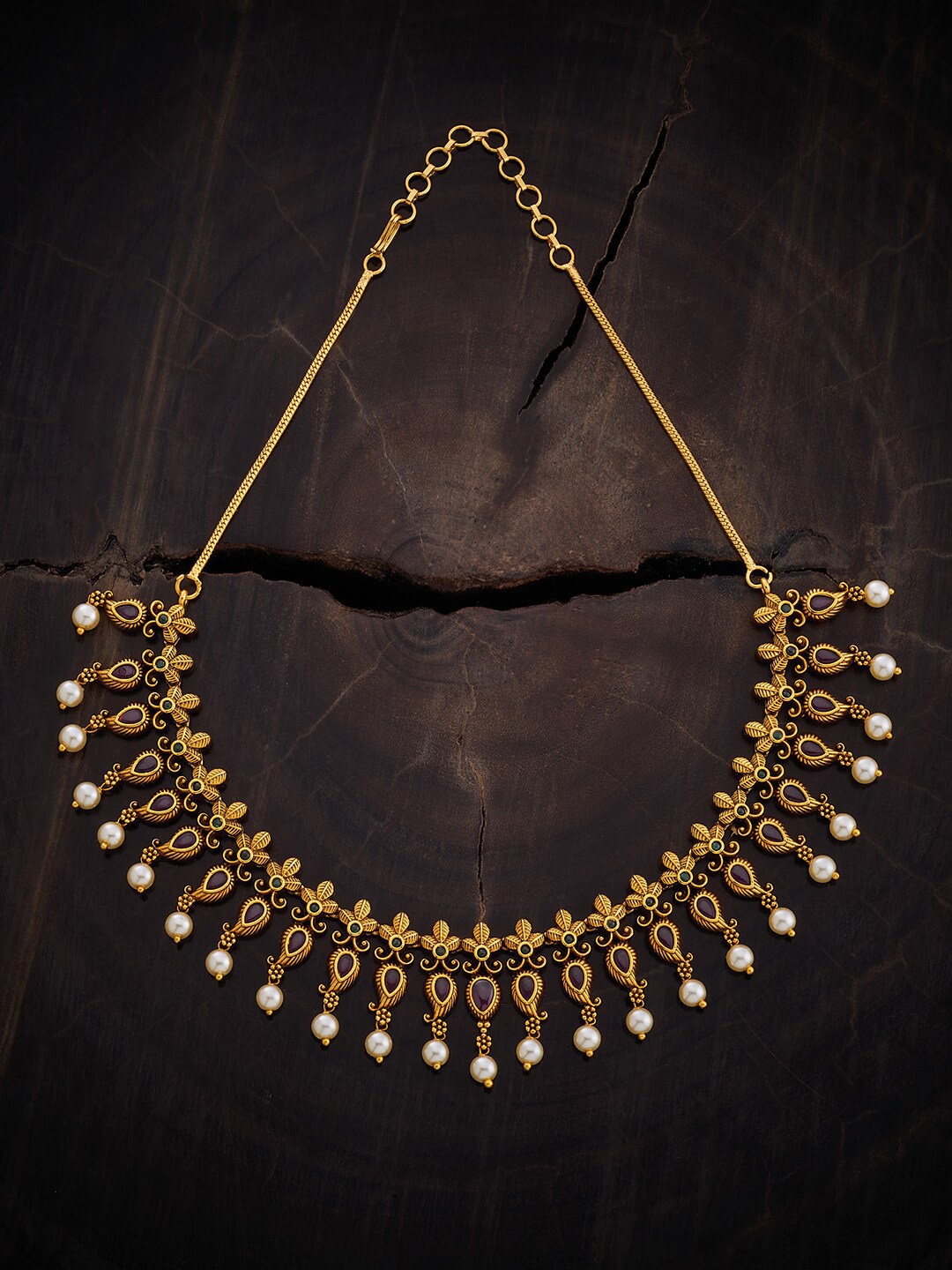 

Kushal's Fashion Jewellery Gold-Plated Antique Necklace