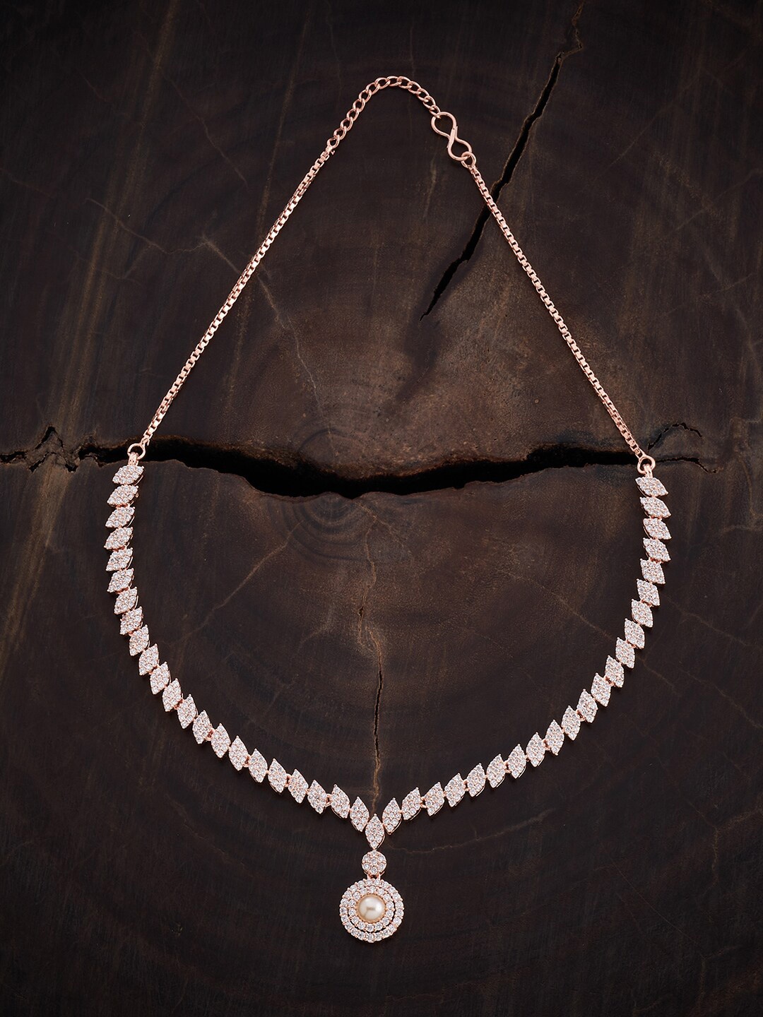 

Kushal's Fashion Jewellery Rose Gold-Plated Cubic Zirconia Necklace
