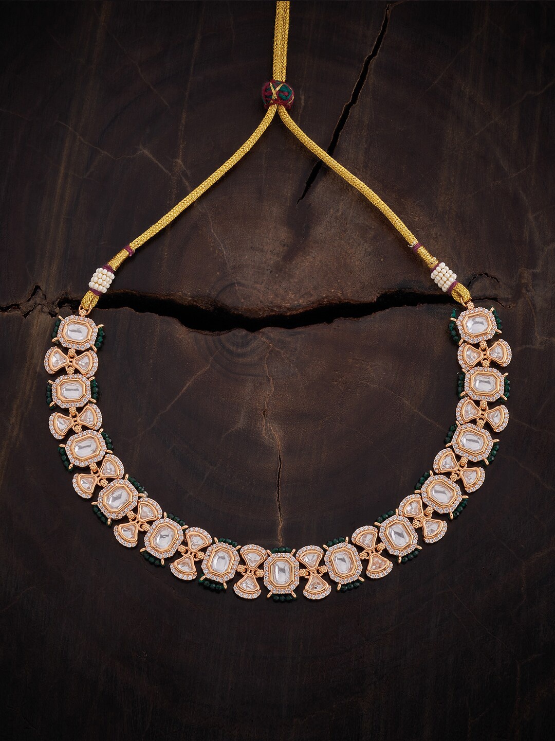 

Kushal's Fashion Jewellery Kundan Studded Necklace, Gold