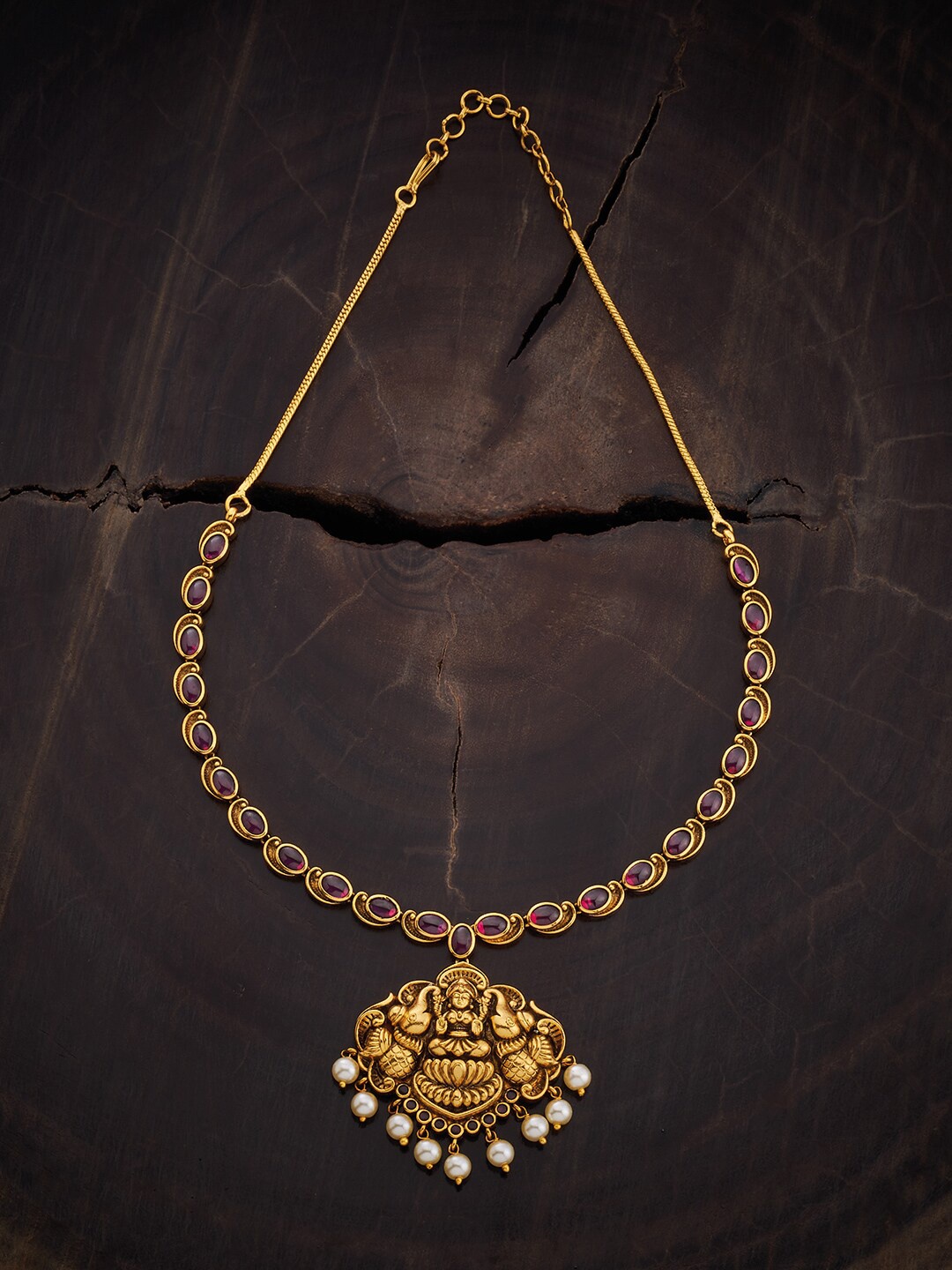 

Kushal's Fashion Jewellery Copper Gold-Plated Antique Necklace