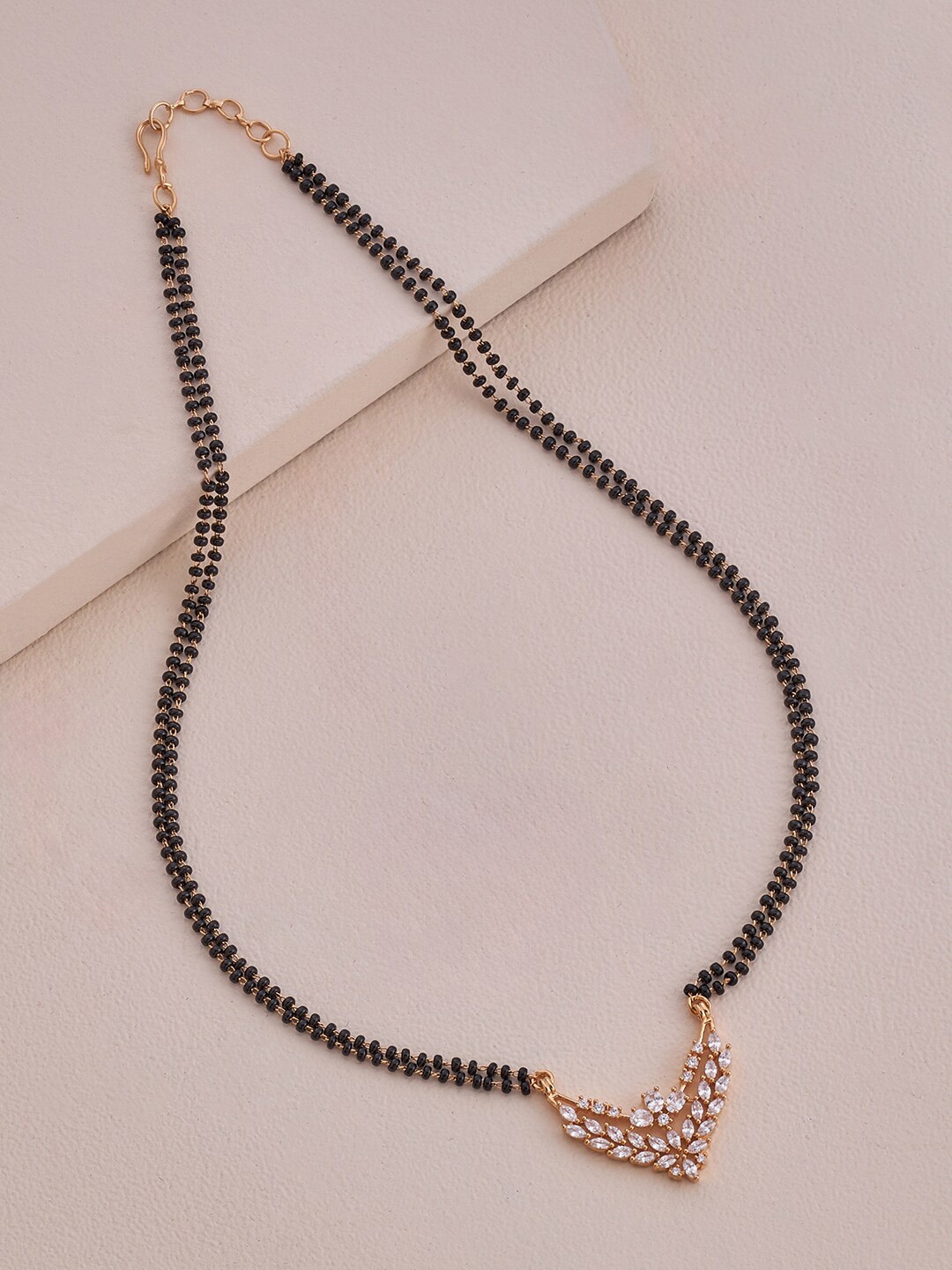 

Kushal's Fashion Jewellery Gold-Plated Stone-Studded & Beaded Mangalsutra