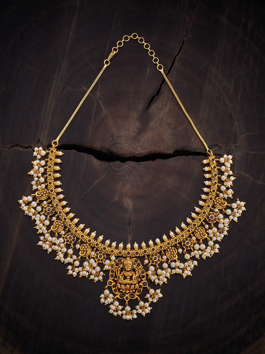 

Kushal's Fashion Jewellery Gold-Plated Artificial Beads Antique Necklace