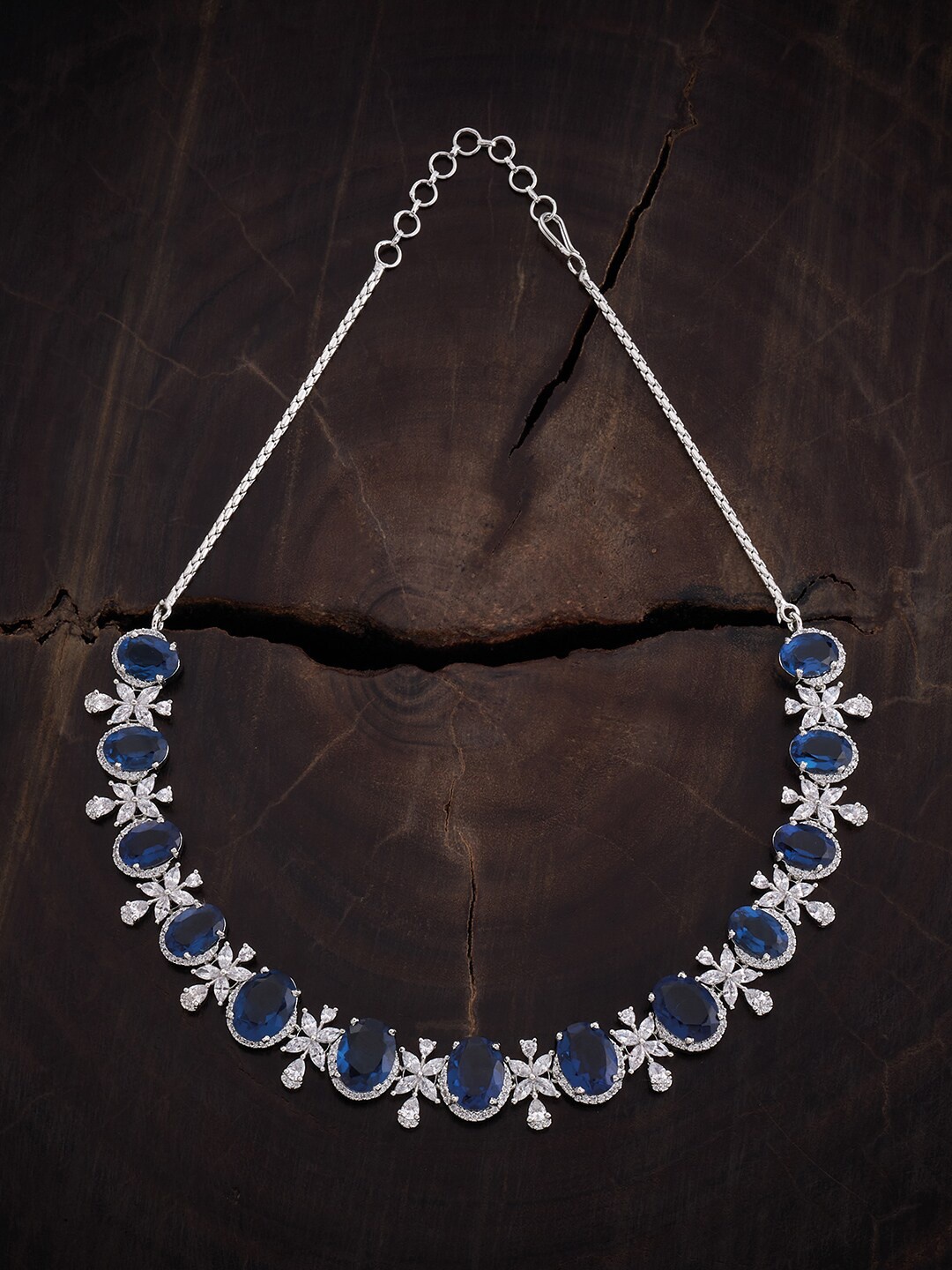 

Kushal's Fashion Jewellery Rhodium Plated Necklace, Silver