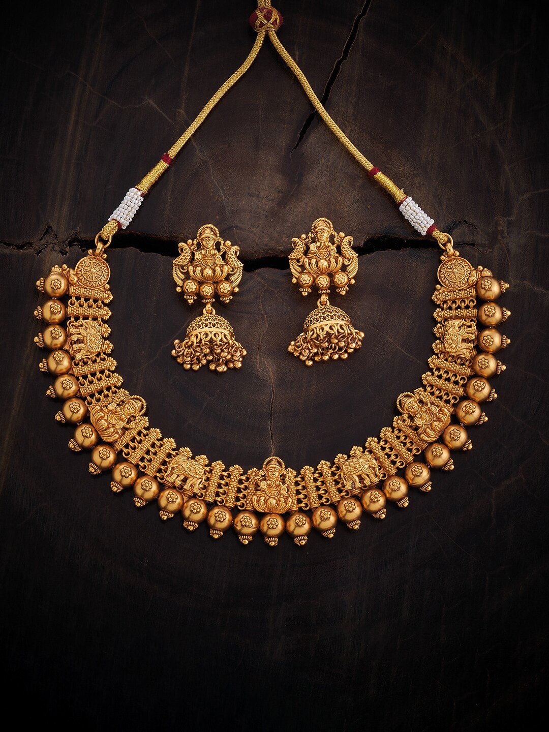

Kushal's Fashion Jewellery Gold-Plated Necklace & Earrings