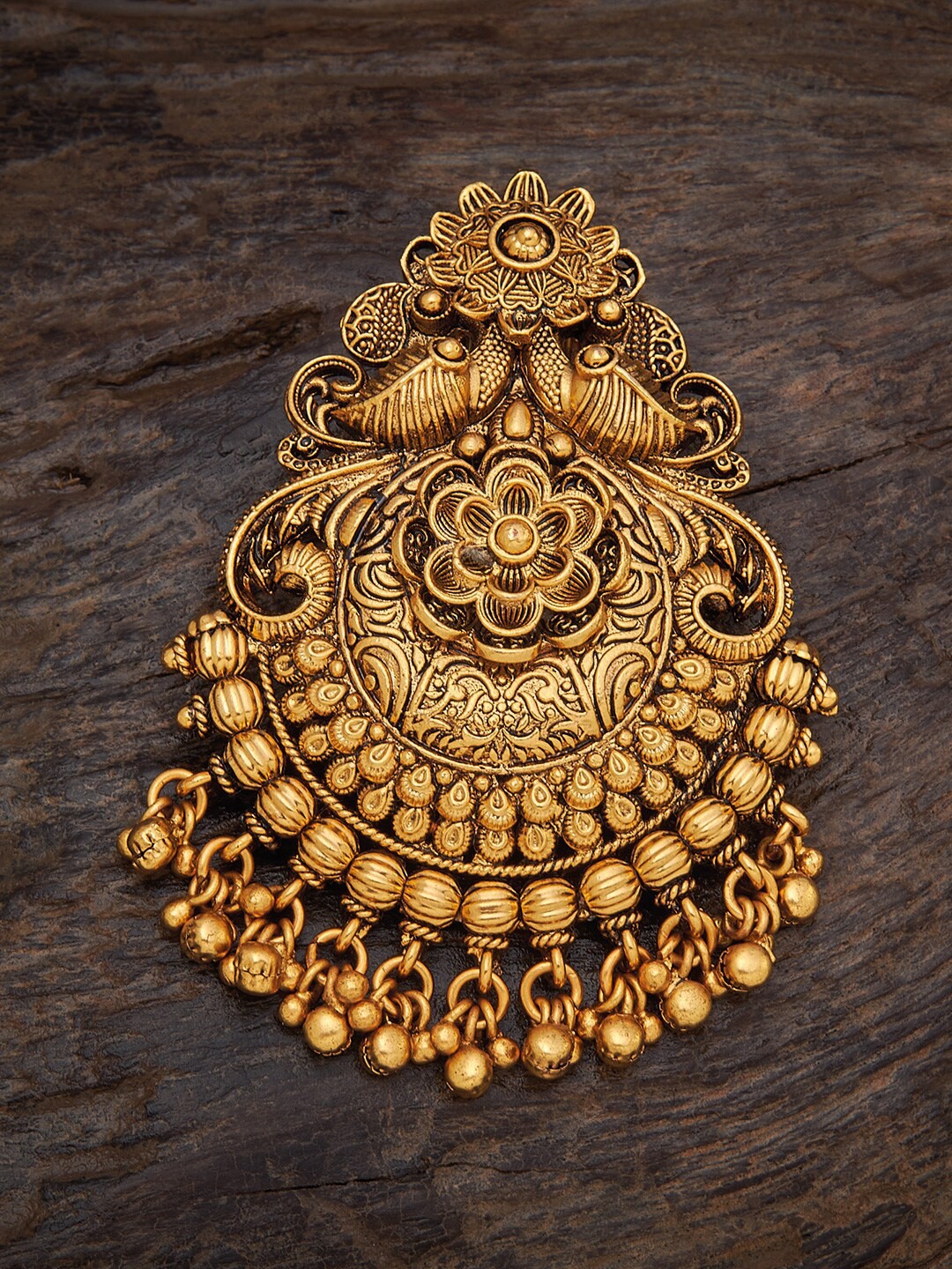 

Kushal's Fashion Jewellery Gold-Plated Ethnic Hair Brooch